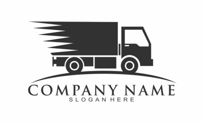 Express delivery truck vector logo