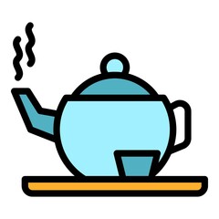 Tea infusion icon. Outline tea infusion vector icon color flat isolated