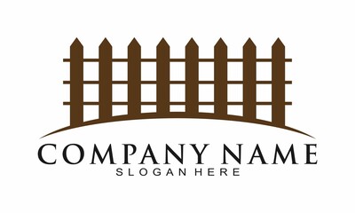 Wood fence illustration vector logo