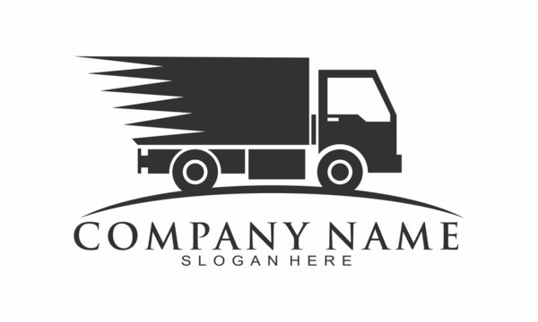 Express delivery truck vector logo
