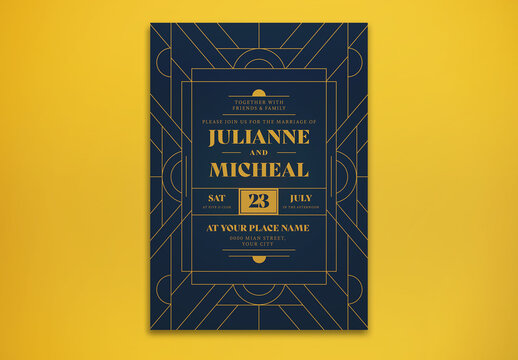 Art Deco Wedding Invitation