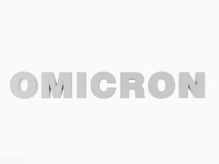 Coronavirus new stamp omicron sign isolated on white. Virus Covid-19. 3d Rendering