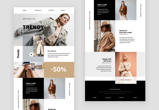 E Newsletter Template with Clean Design for Fashion Promotion