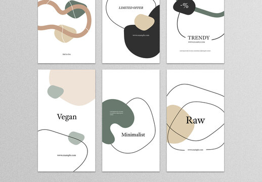 Earth Tones Social Media Layouts with Abstract Shapes