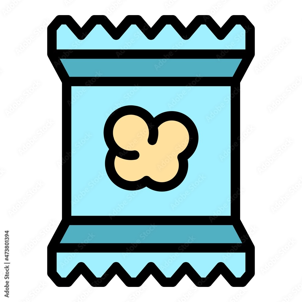 Wall mural Popcorn food icon. Outline popcorn food vector icon color flat isolated - Wall murals