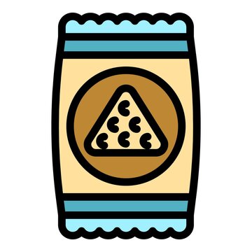 Pack Nachos Icon. Outline Pack Nachos Vector Icon Color Flat Isolated