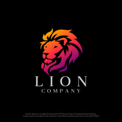 Modern gradient lion logo design concept