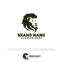 Creative silhouette lion logo design concept