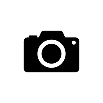 Photo camera icon. Photography symbol. Photographing sign. Isolated raster illustration on white background.