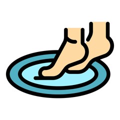 Relax feet icon. Outline relax feet vector icon color flat isolated