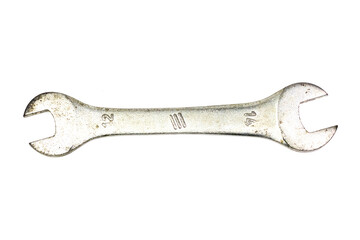 Old Wrench isolated on white background.