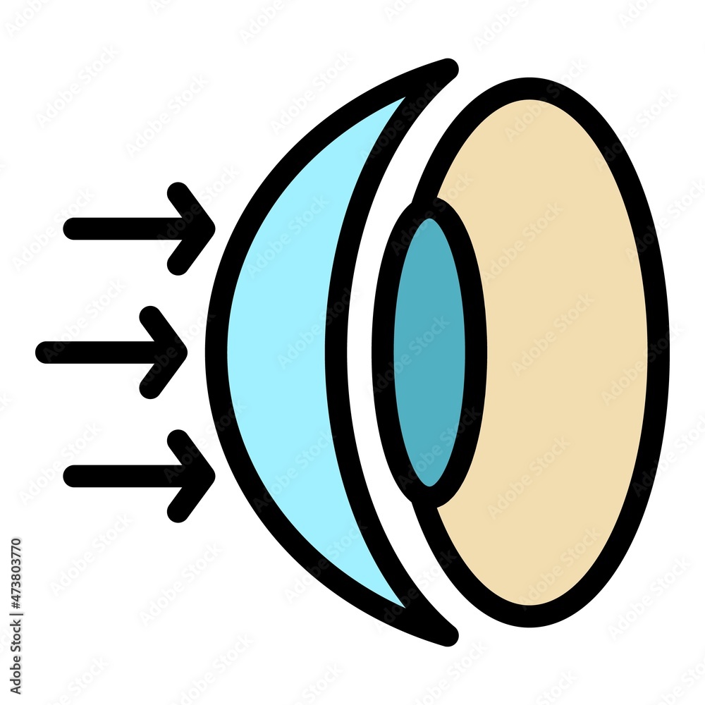 Canvas Prints eye lens icon. outline eye lens vector icon color flat isolated - Canvas Prints
