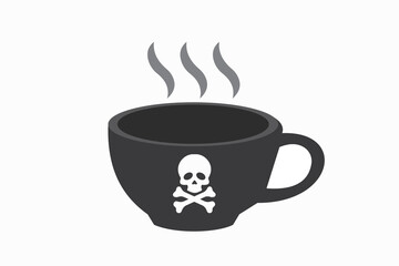 coffee mug with a skull for website, application, printing, document, poster design, etc. vector EPS10