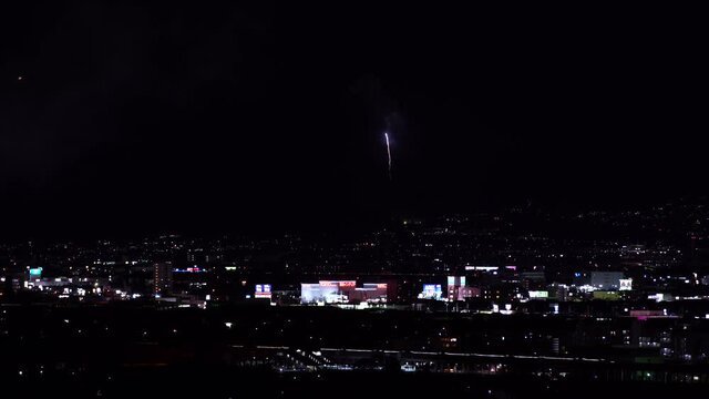 長野えびす講煙火大会と長野市の夜景（4K動画）