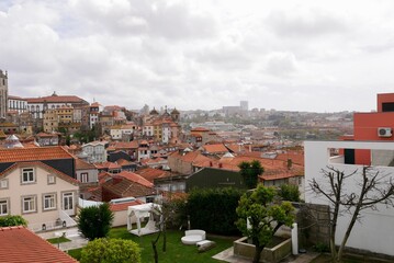 Obraz premium Panoramic view of Porto skyline, old town with traditional colorful houses and churches. Portugal.
