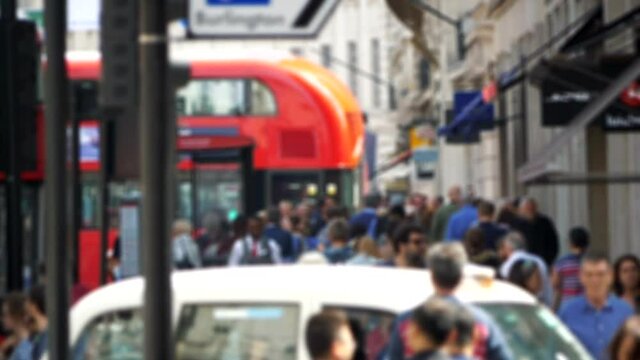 People walking the streets of London in slow motion 60fps