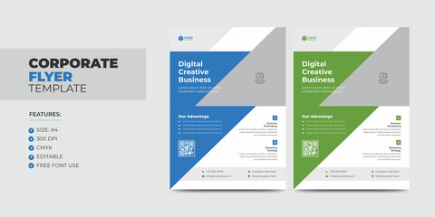 Colorful Corporate Modern Creative Business Flyer and Poster Template. Colorful Editable Leaflet Design