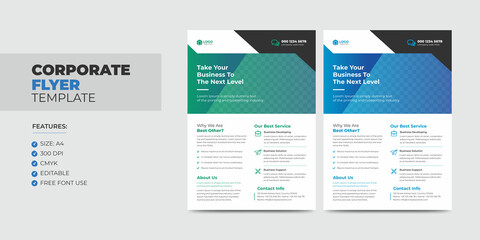 Colorful Corporate Modern Creative Business Flyer and Poster Template. Colorful Editable Leaflet Design