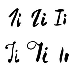 Vector handwritten letter I. Brush lettering. Hand drawn collection of letters for design