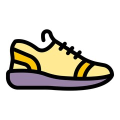 Sneaker footwear icon. Outline sneaker footwear vector icon color flat isolated