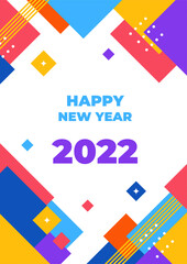 2022 template design with copy space. Strong typography. Colorful and easy to remember. Design for branding, presentation, portfolio, business, education, banner. Vector, illustration