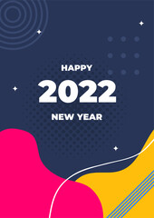2022 template design with copy space. Strong typography. Colorful and easy to remember. Design for branding, presentation, portfolio, business, education, banner. Vector, illustration