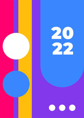 Happy New Year 2022. Vector illustration for greeting card, party invitation card, website banner, social media banner, background, cover design template, marketing material.