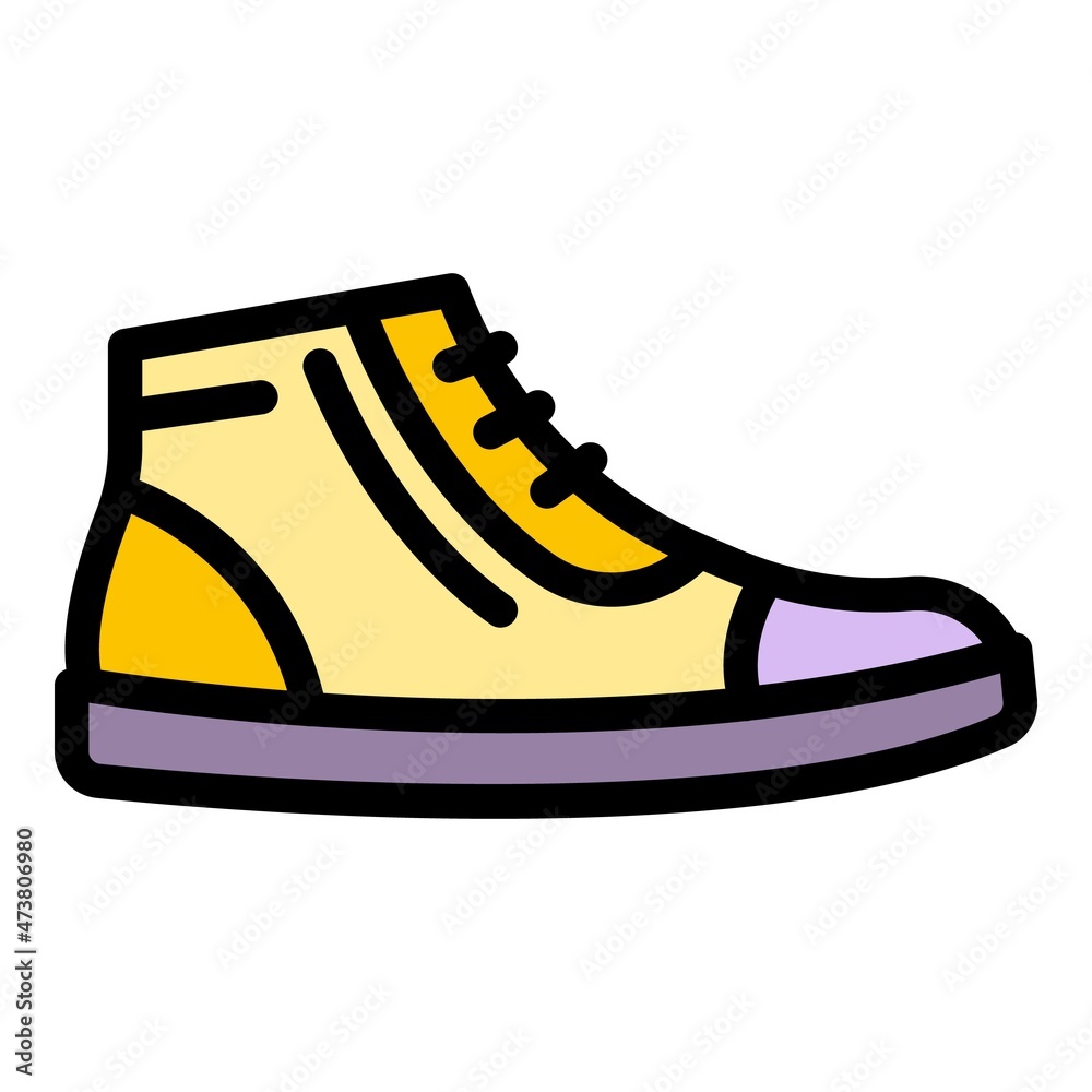 Wall mural rubber sneakers icon. outline rubber sneakers vector icon color flat isolated - Wall murals