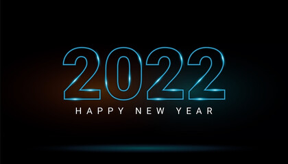 Fototapeta premium 2022 lettering design with neon effect