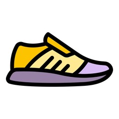 Sneaker boots icon. Outline sneaker boots vector icon color flat isolated