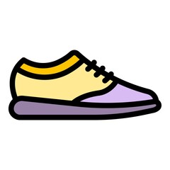 Training shoes icon. Outline training shoes vector icon color flat isolated
