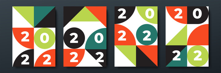 Marked Orange green Geometric Cover A4 Design Background