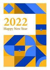Regular blue orange Flat Bauhaus Cover A4 Design Background