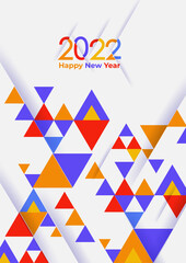 Fototapeta na wymiar Happy New Year 2022. Vector illustration for greeting card, party invitation card, website banner, social media banner, background, cover design template, marketing material.