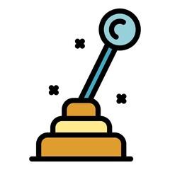 Gearbox icon. Outline gearbox vector icon color flat isolated