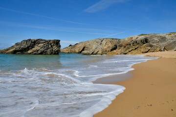 Beautiful seascape on the coast at Quiberon in Brittany - France