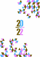 Design of 2022 happy new year background. Strong typography. Colorful and easy to remember. Design for branding, presentation, portfolio, business, education, banner. Vector, illustration