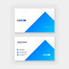 modern blue abstract business card design, stylish blue professional business card design template