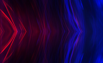 Fototapeta premium Dark abstract futuristic background with ultraviolet neon glow. Laser neon lines, waves.