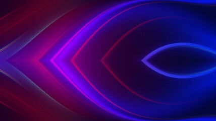 Dark abstract futuristic background with ultraviolet neon glow.  Laser neon lines, waves.