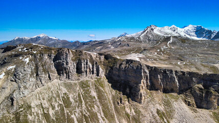 Fototapeta na wymiar Grossglockner alpin mountains in summer season, aerial view from drone