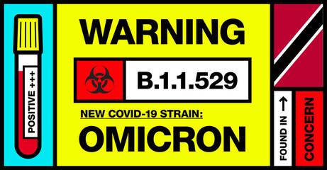 Trinidad and tobago. Covid-19 New Strain Called Omicron. Found in Botswana and South Africa. Warning Sign with Positive Blood Test. Concern. B.1.1.529.