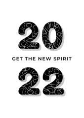 Official New Year 2022 Black and White Flat Geometric Cover A4 Design Background