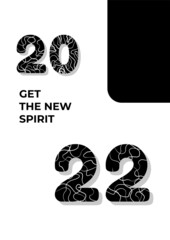 Official New Year 2022 Black and White Flat Geometric Cover A4 Design Background