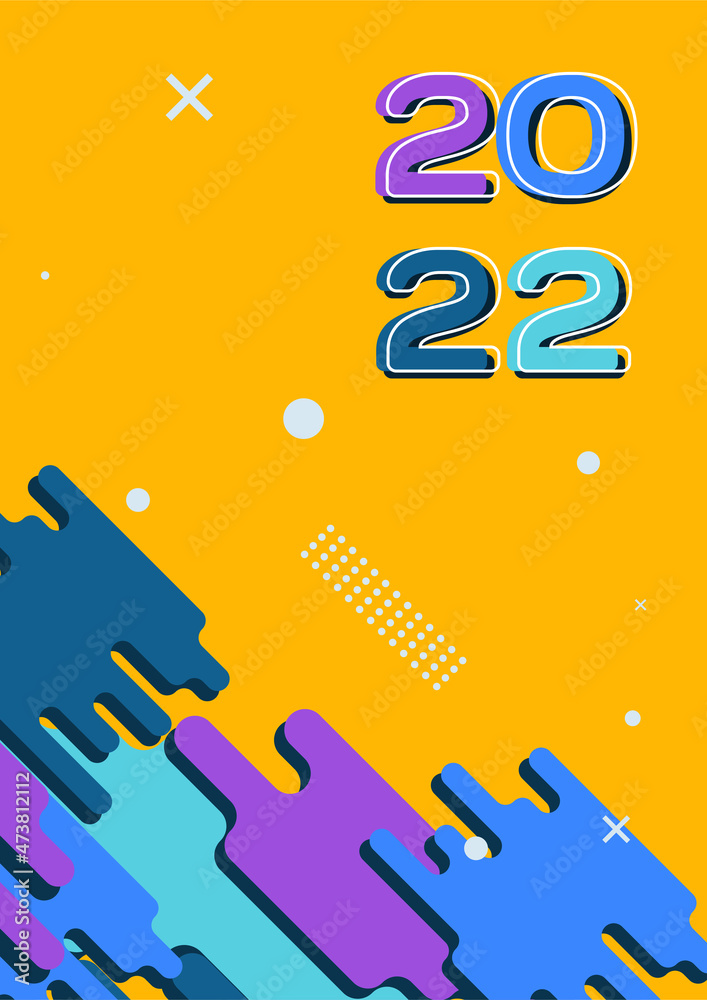 Poster 2022 game abstract flat geometric cover a4 design background