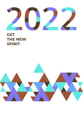 Stylish happy new 2022 year template. Vector illustration for greeting card, party invitation card, website banner, social media banner, background, cover design template, marketing material.