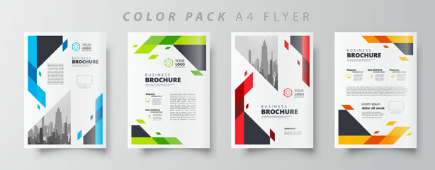 Flyer brochure design template set color, creative leaflet size A4, trend cover