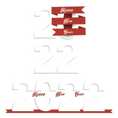 Happy new year number 2022 paper design