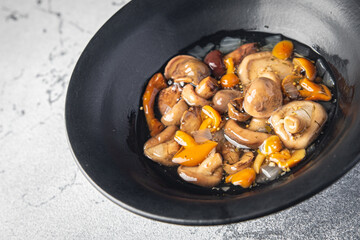 mushroom salad vegetable meal mushrooms snack on the table copy space food background rustic veggie vegan or vegetarian food