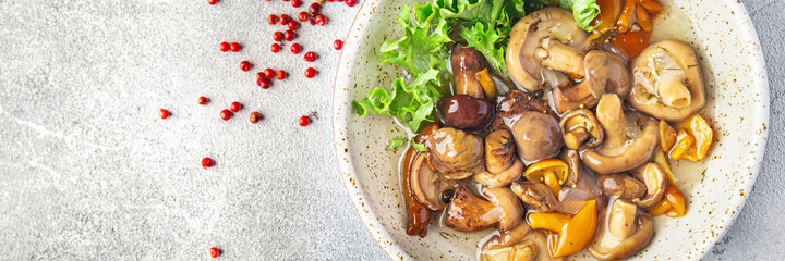 mushroom salad vegetable meal mushrooms snack on the table copy space food background rustic veggie vegan or vegetarian food